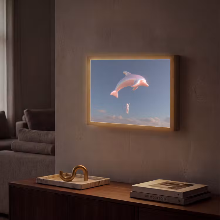 Lightbox - Wandlamp - Dolfijn - Roze - Astronaut — 2