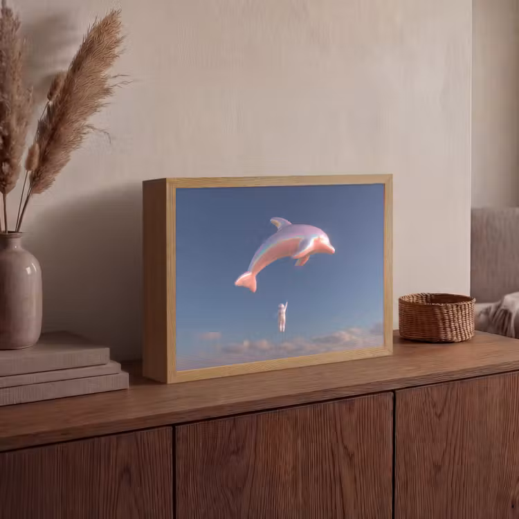 Lightbox - Wandlamp - Dolfijn - Roze - Astronaut — 4