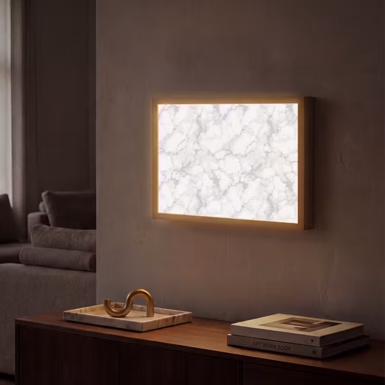 Lightbox - Wandlamp - Wit - Marmer - Grijs — 2