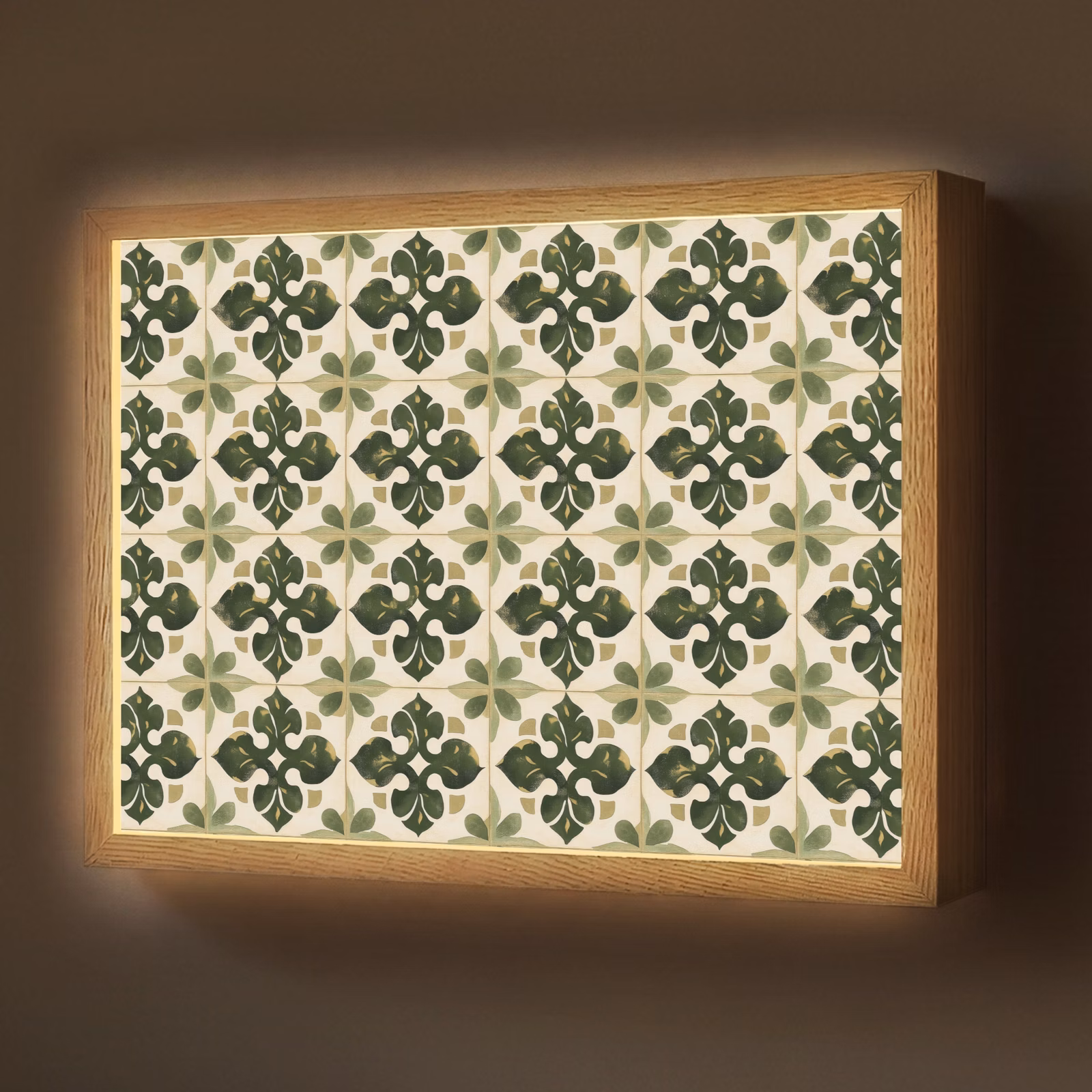 Lightbox - Wandlamp - Patroon - Tegel - Groen — 1