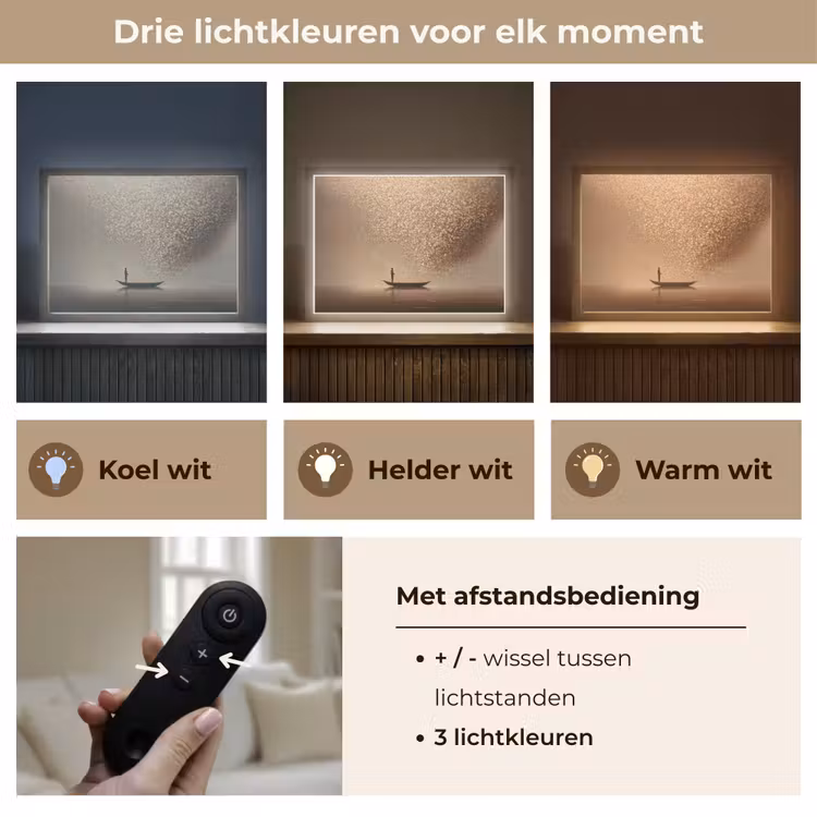 Lightbox - Wandlamp - Bootje - Blaadjes - Goud - Water — 8
