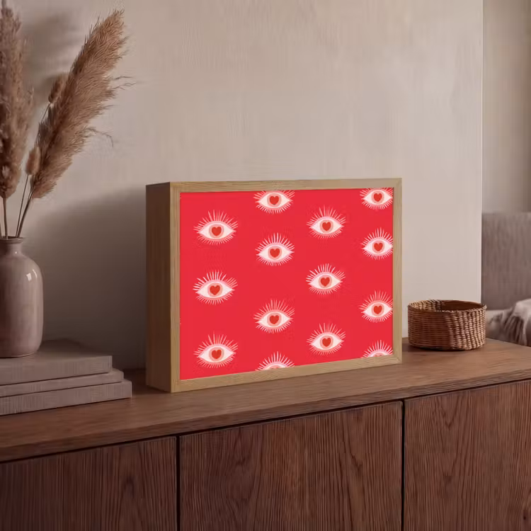 Lightbox - Wandlamp - Ogen - Hart - Abstract - Rood - Roze — 4