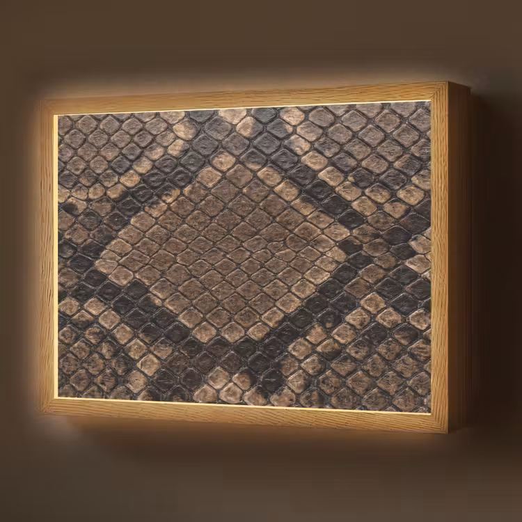 Lightbox - Wandlamp - Python - Schubben - Brons — 1