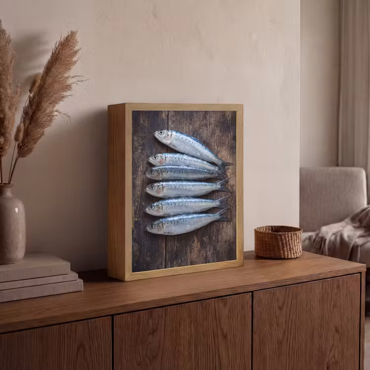 Lightbox - Wandlamp - Vis - Hout - Eten — 4