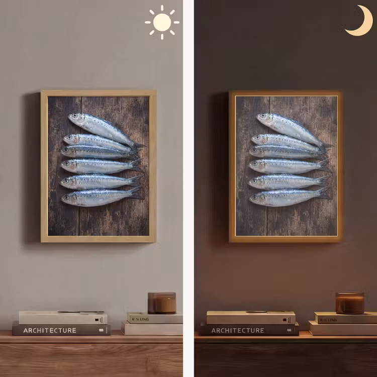 Lightbox - Wandlamp - Vis - Hout - Eten — 5