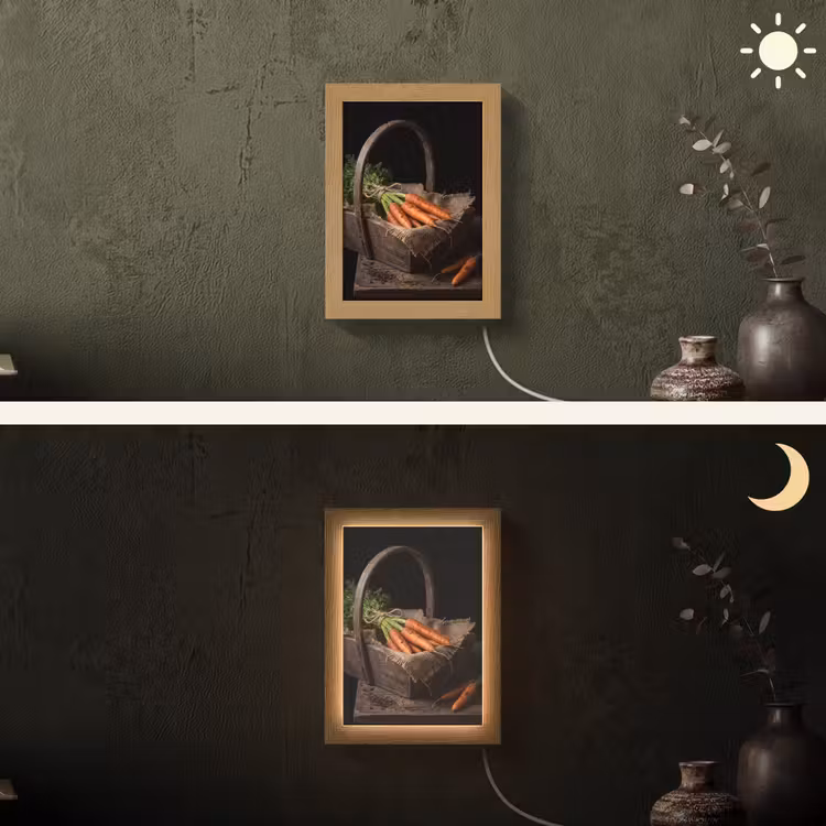 Lightbox - Wandlamp - Wortels - Mand - Eten — 5