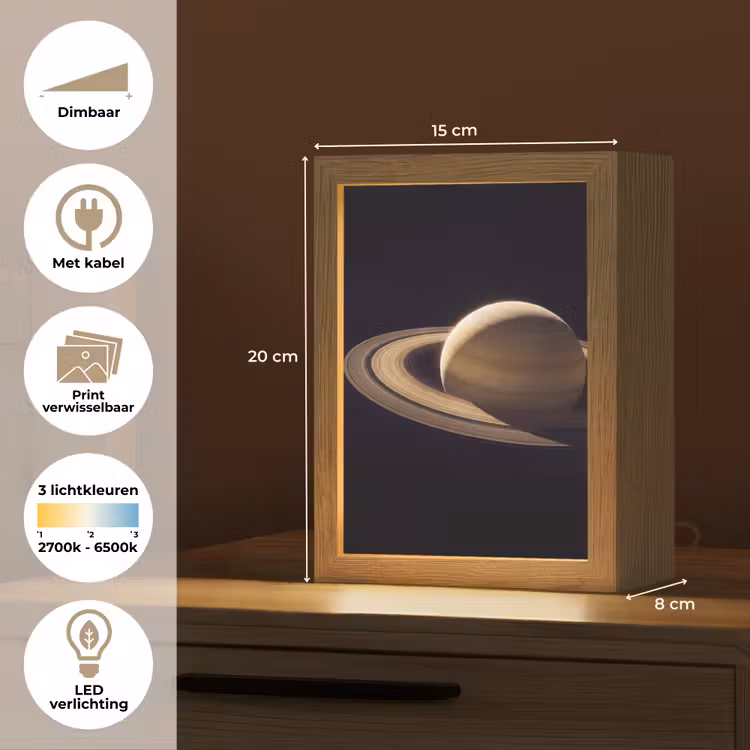 Lightbox - Wandlamp - Planeet - Ringen - Ruimte — 8