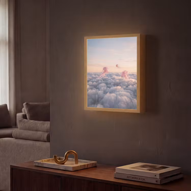 Lightbox - Wandlamp - Roze dier - Wolken — 2