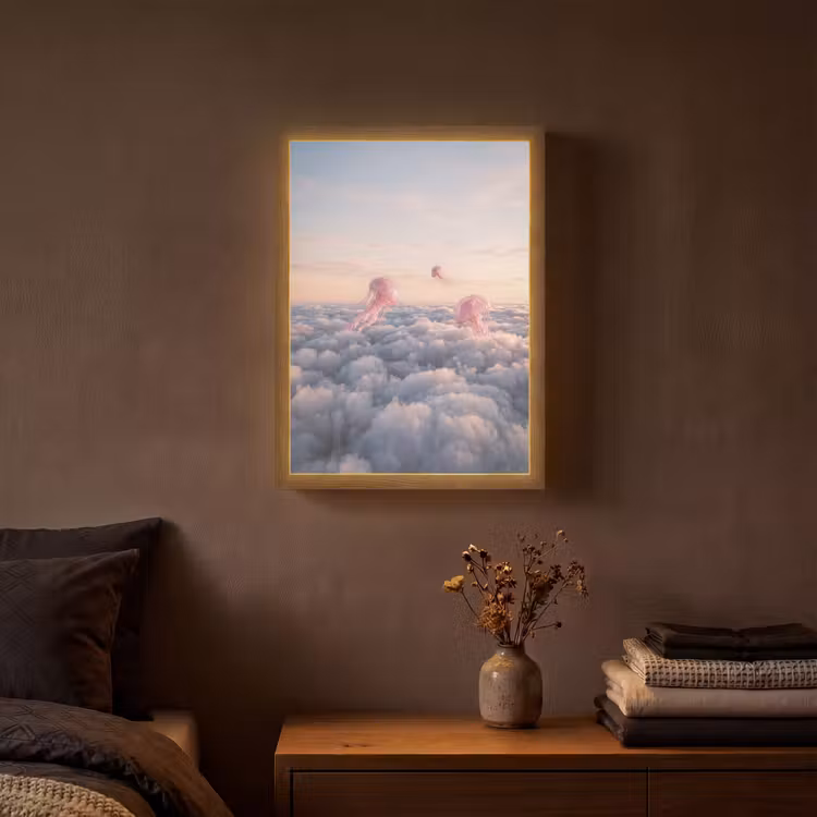 Lightbox - Wandlamp - Roze dier - Wolken — 3