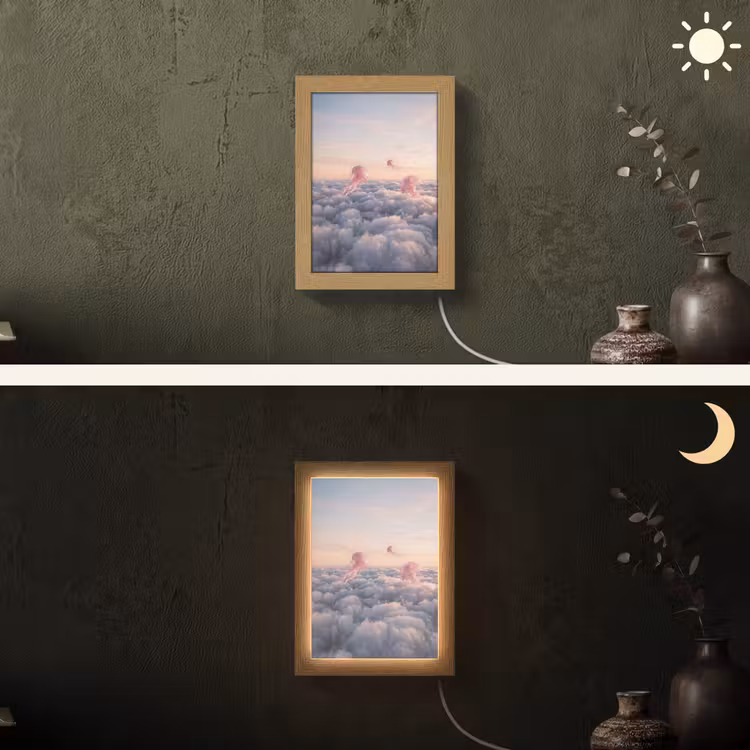 Lightbox - Wandlamp - Roze dier - Wolken — 5