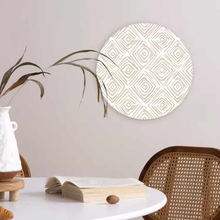 Muurcirkel - Abstract - Ruit - Beige — 4