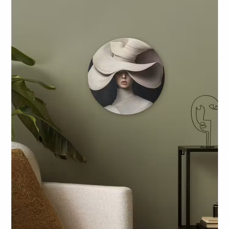 Muurcirkel - Modern - Vrouw - Hoed — 3