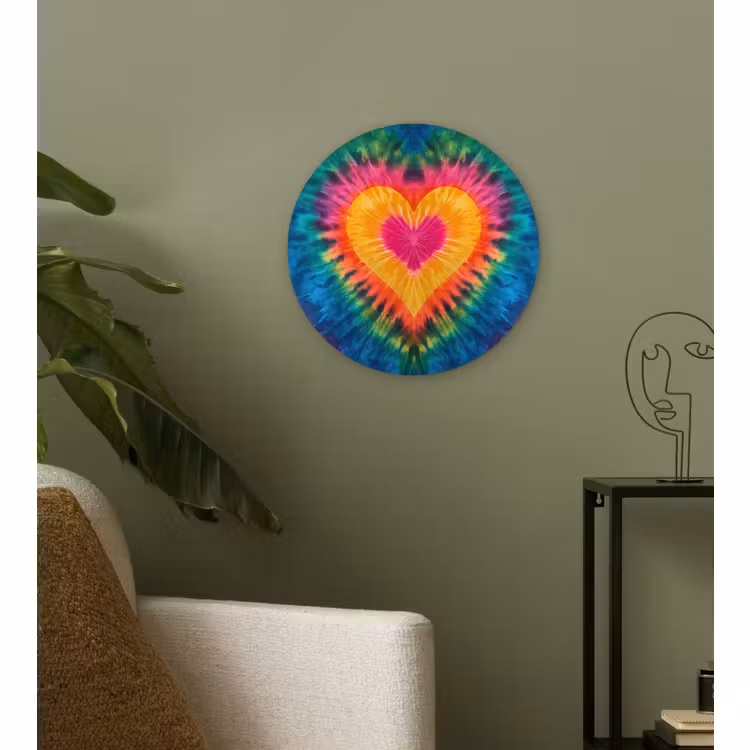 Muurcirkel - Hart - Tie Dye - Kleurrijk — 3