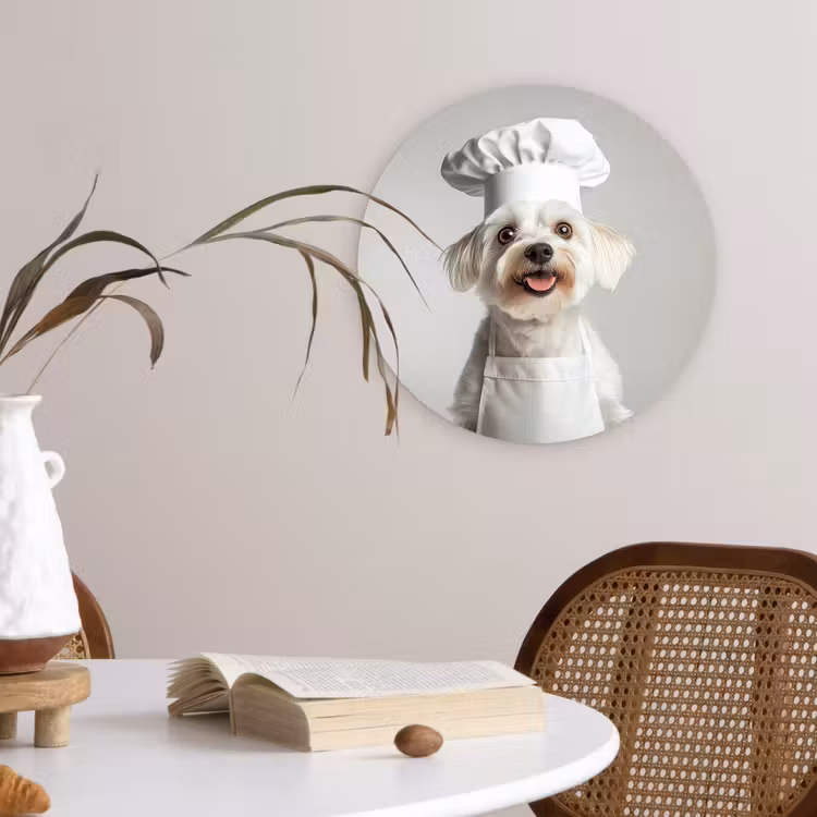 Muurcirkel - Hond - Wit - Kok — 4