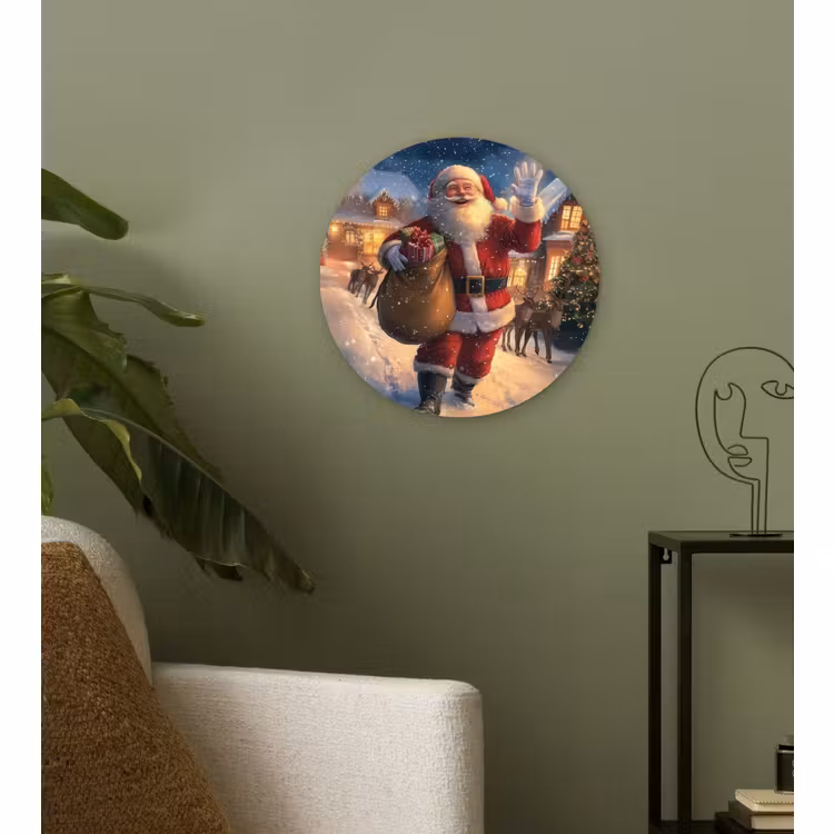Muurcirkel - Kerstman - Dorp - Hert - Donker — 3