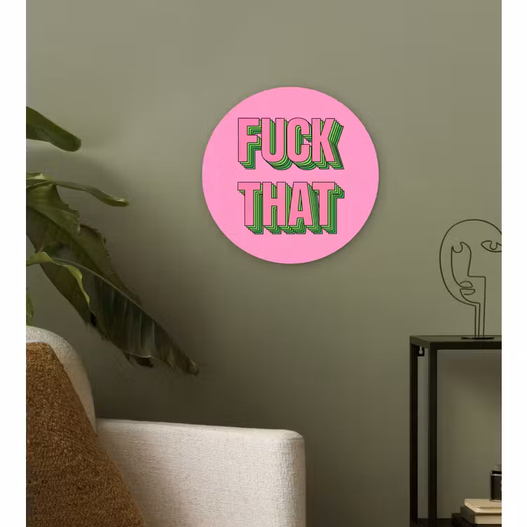 Muurcirkel - Tekst - Bold - Roze — 3