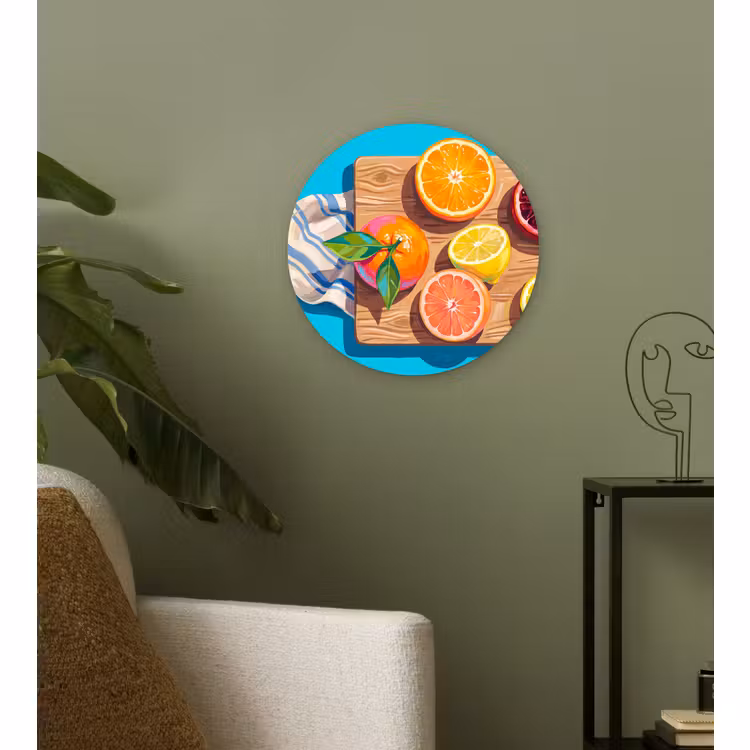 Muurcirkel - Fruit - Snijplank - Blauw — 3