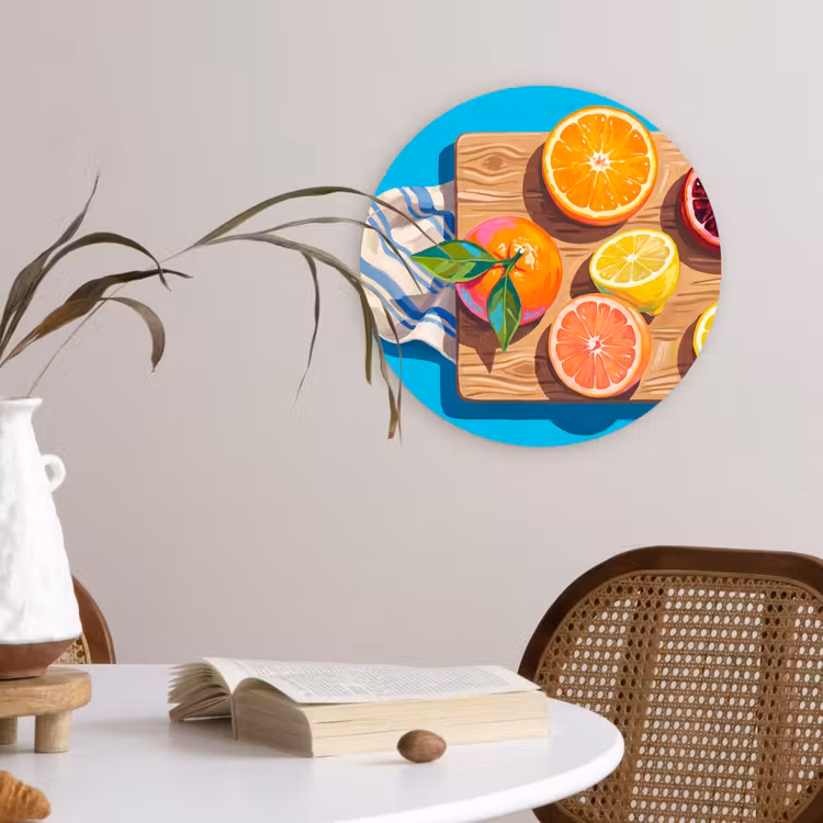 Muurcirkel - Fruit - Snijplank - Blauw — 4