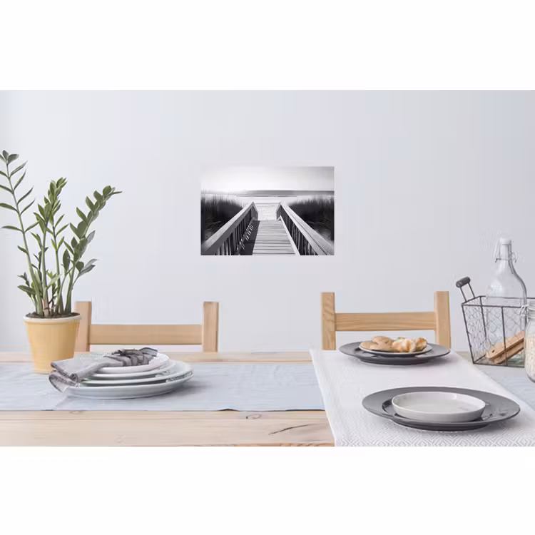 Muursticker - Loopbrug - Hout - Strand - Zee — 3