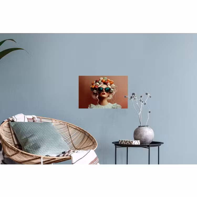 Muursticker - Vrouw - Macarons - Bril — 4