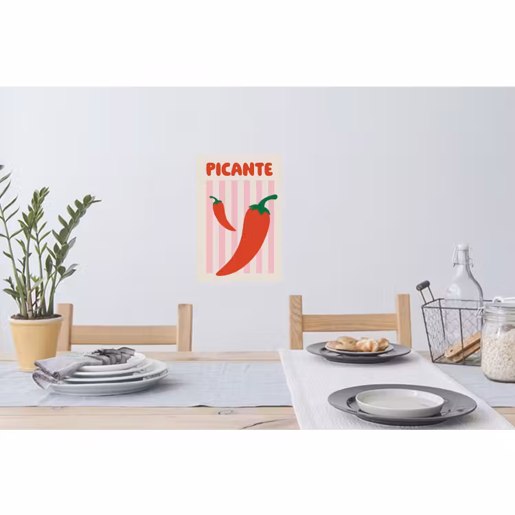 Muursticker - Pittig - Pepers - Rood — 3