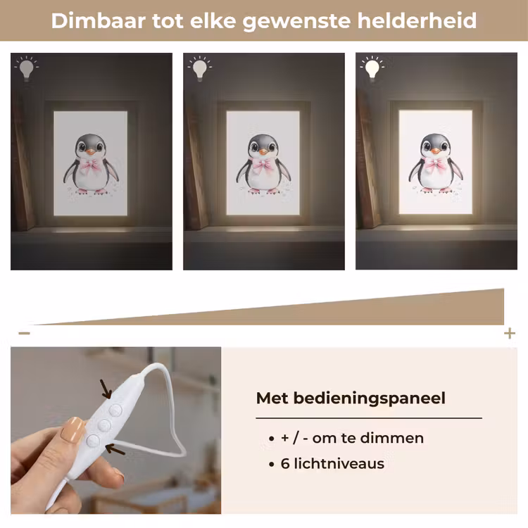 Nachtlampje - Pinguïn - Strikje - Roze - Dier — 6