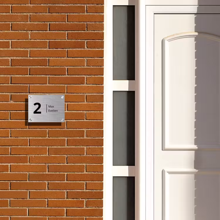 Naambordje voordeur - Rechthoek - Metaaleffect - Modern — 3