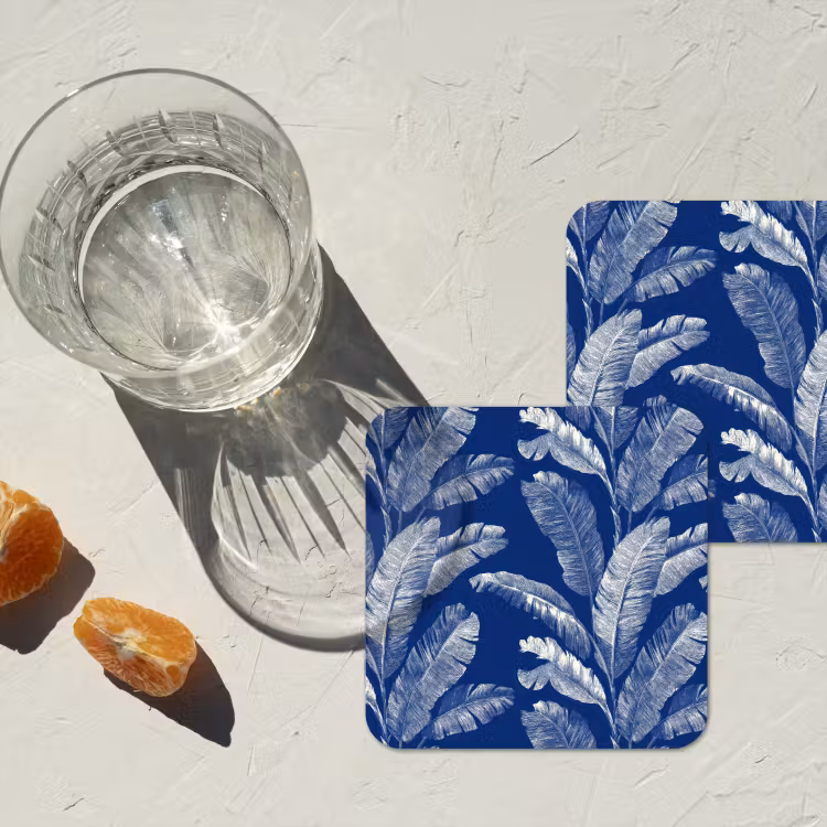 Onderzetter - Blad - Palm - Blauw — 2