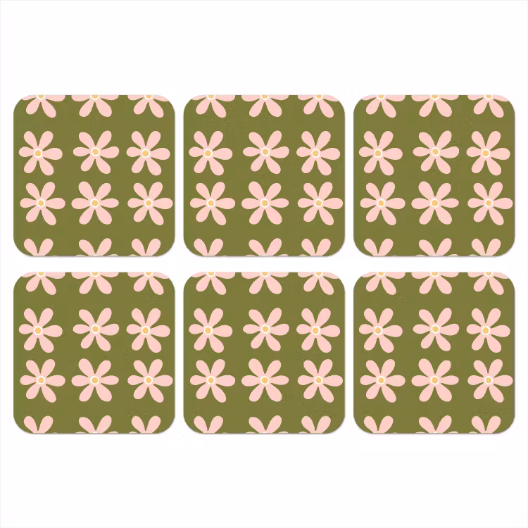 Onderzetter - Bloem - Modern - Groen — 1