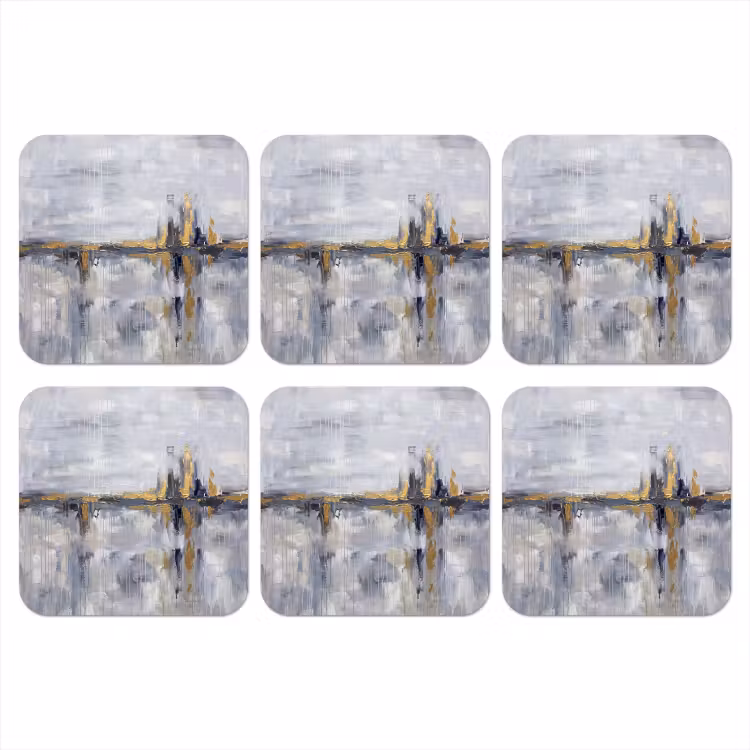 Onderzetter - Abstract - Structuur - Goud - Grijs - Modern — 1