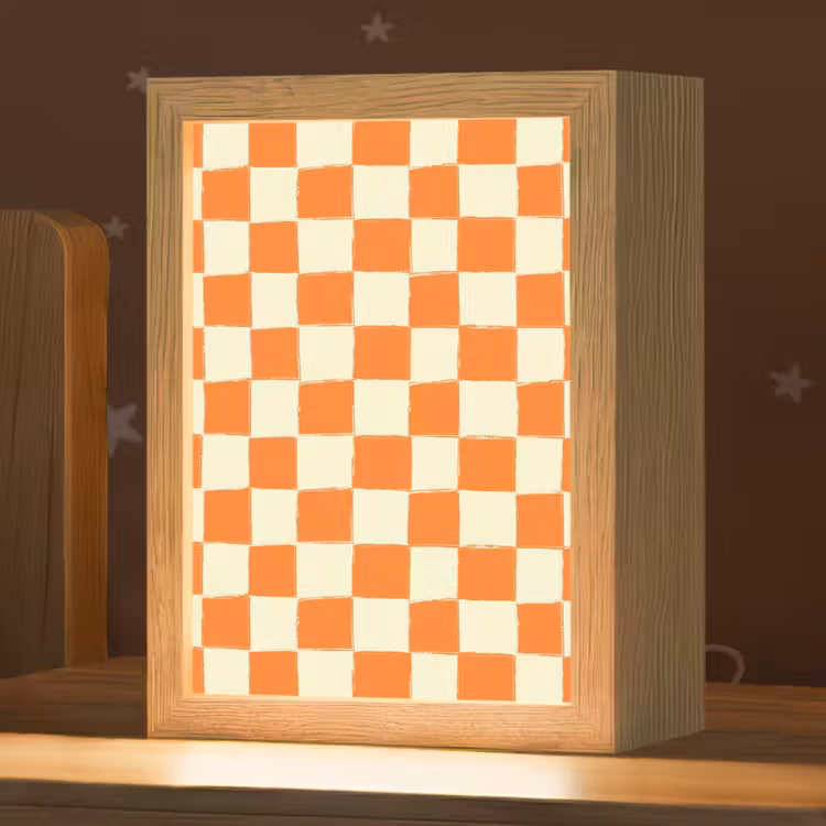 Nachtlampje - Schaak - Patroon - Oranje — 1