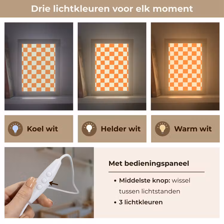 Nachtlampje - Schaak - Patroon - Oranje — 5