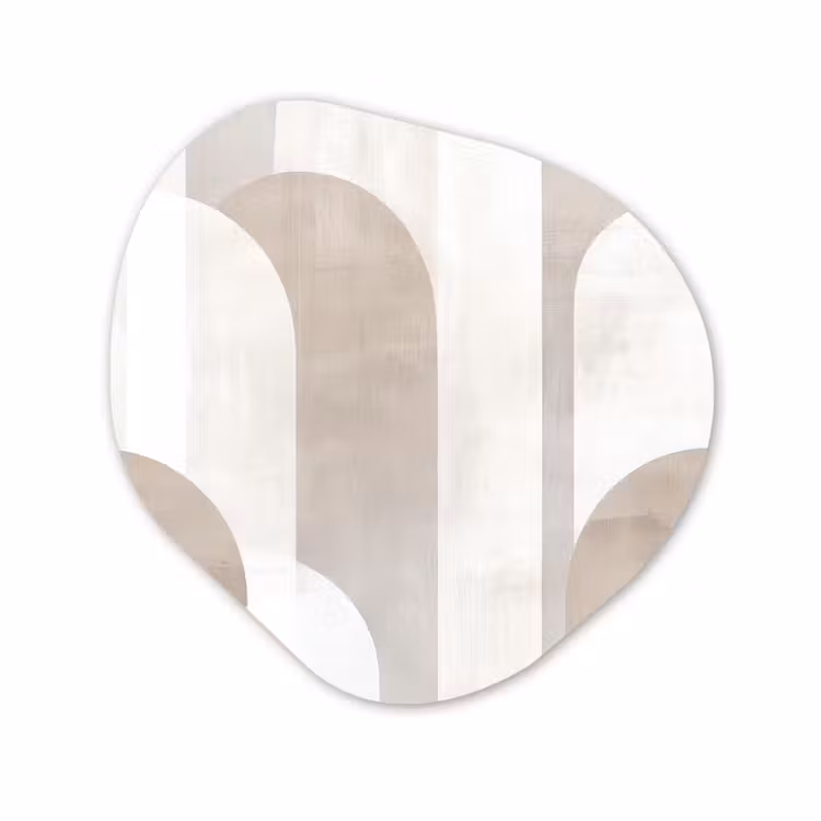 Organisch schilderij - Forex - Abstracte bogen - Modern - Beige — 1