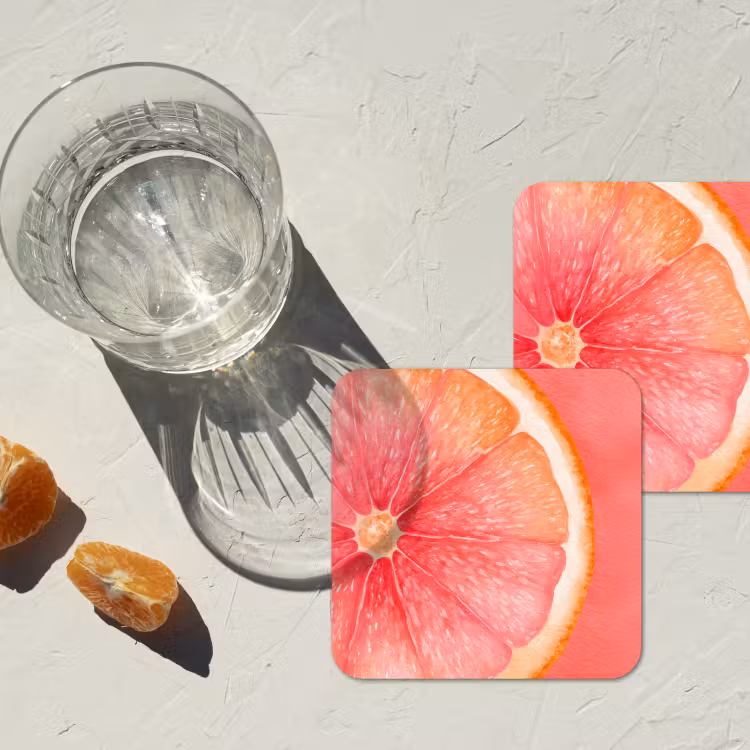 Onderzetter - Grapefruit - Roze - Levendig — 2