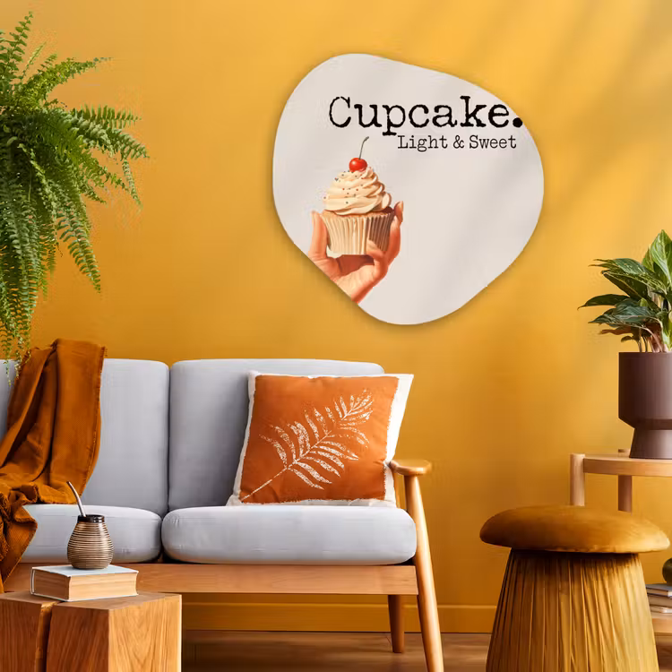 Organisch schilderij - Glas - Cupcake - Zoet - Kers — 3