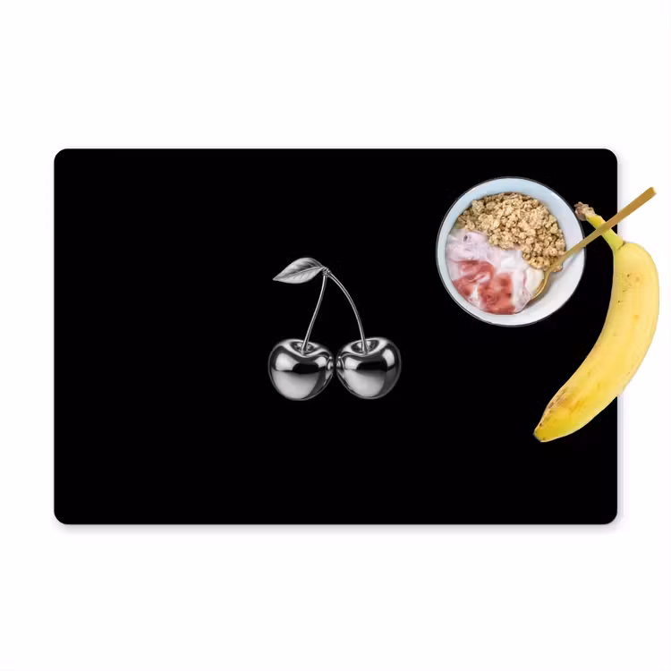 Placemat - 6 stuks - Kers - Luxueus - Metallic — 1