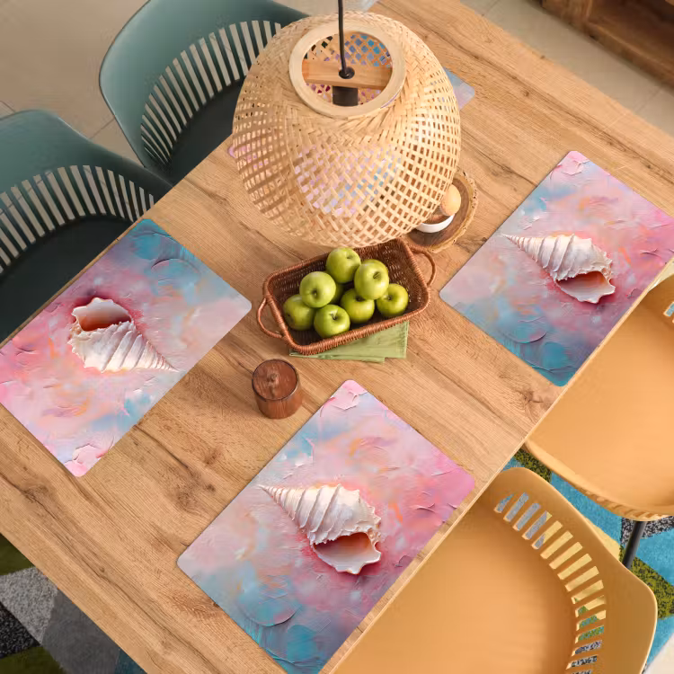 Placemat - 6 stuks - Schelp - Pastel - Pink — 4