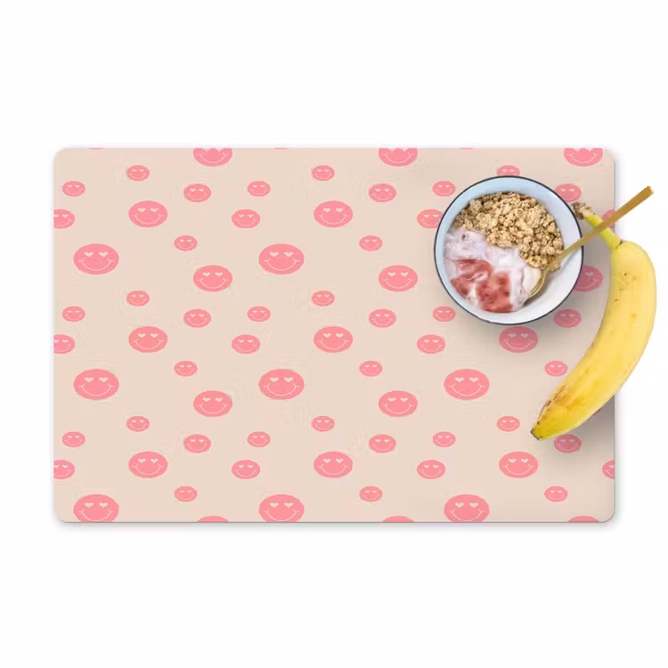 Placemat - 6 stuks - Smiley - Hart - Ogen - Patroon — 1