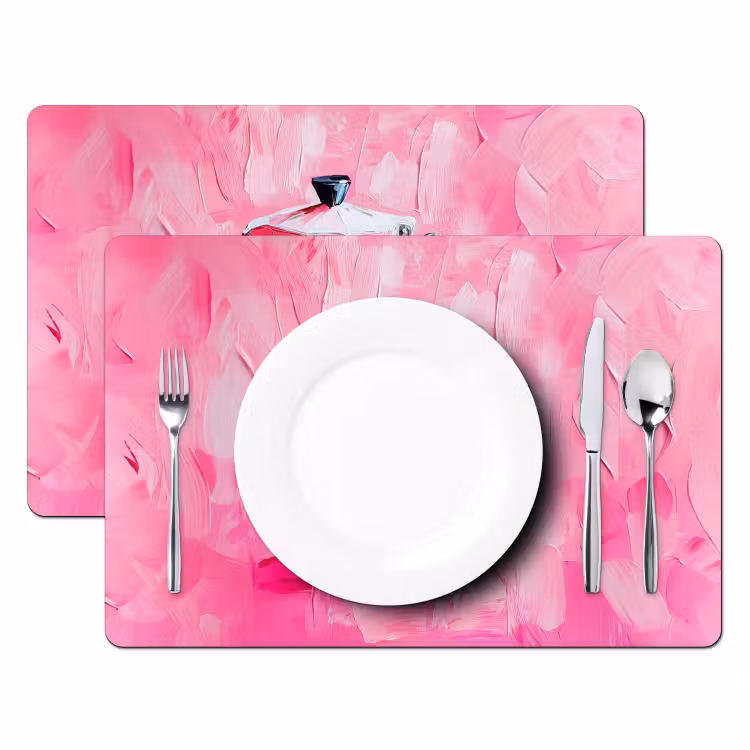Placemat - 6 stuks - Roze - Verf - Coffee — 2