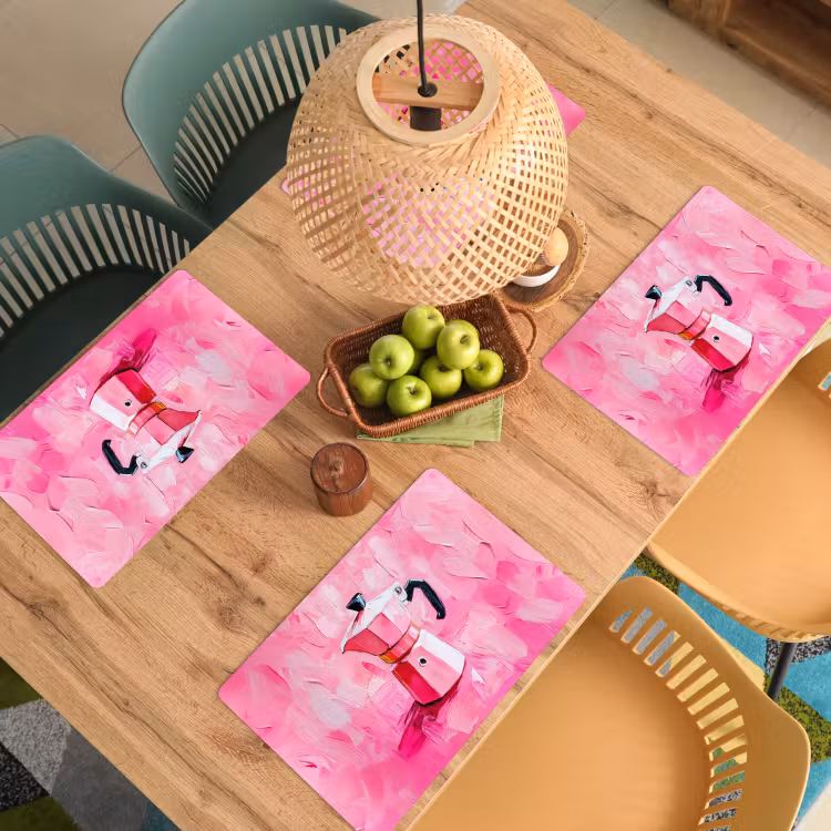 Placemat - 6 stuks - Roze - Verf - Coffee — 4