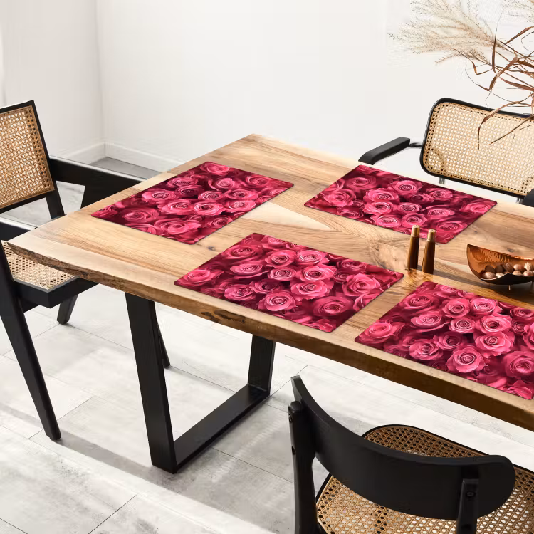 Placemat - 6 stuks - Rozen - Pink - Bloem — 3