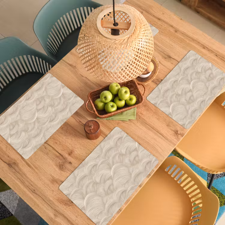 Placemat - 6 stuks - Bogen - Patroon - Beige — 4