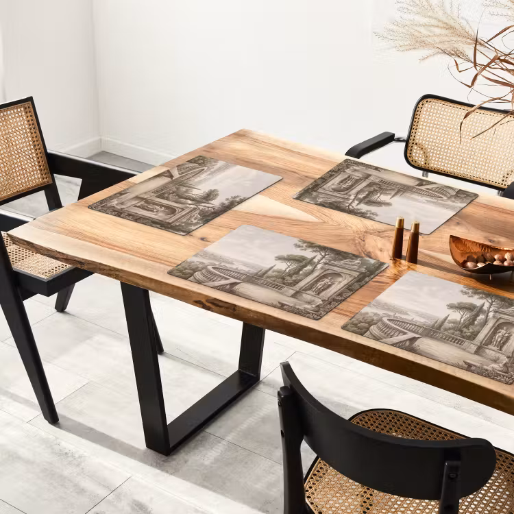 Placemat - 6 stuks - Terras - Stad - Uitzicht - Rivier — 3