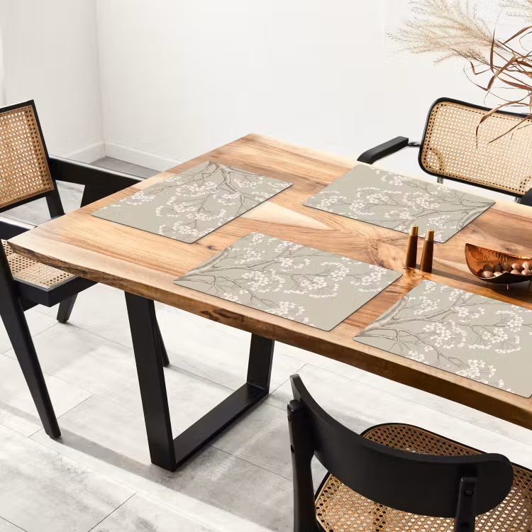 Placemat - 6 stuks - Sereen - Bloesem - Wit — 3