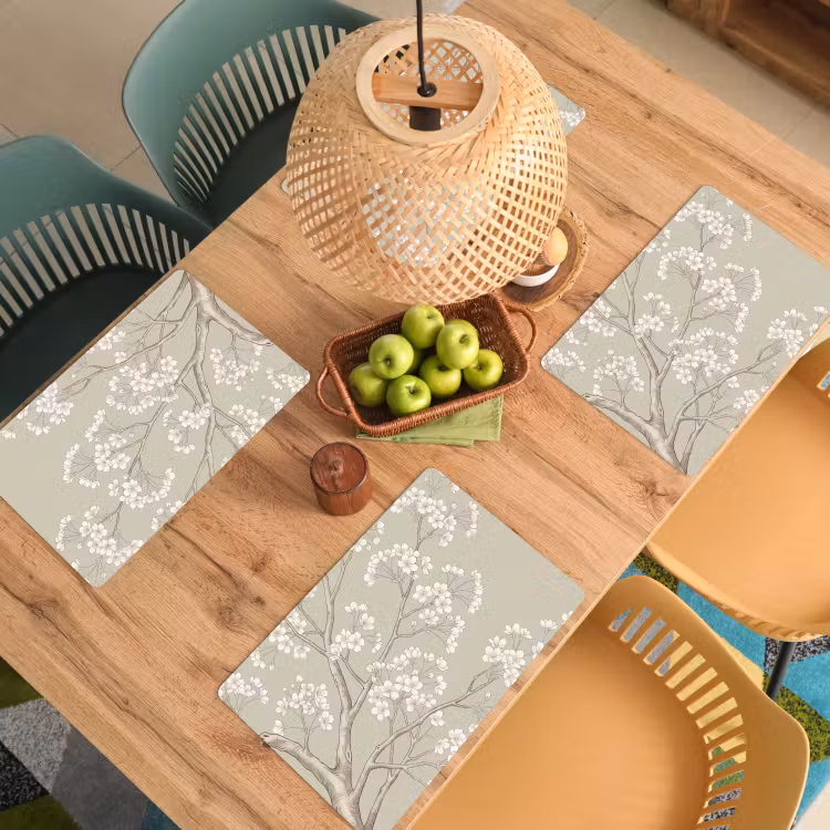 Placemat - 6 stuks - Sereen - Bloesem - Wit — 4