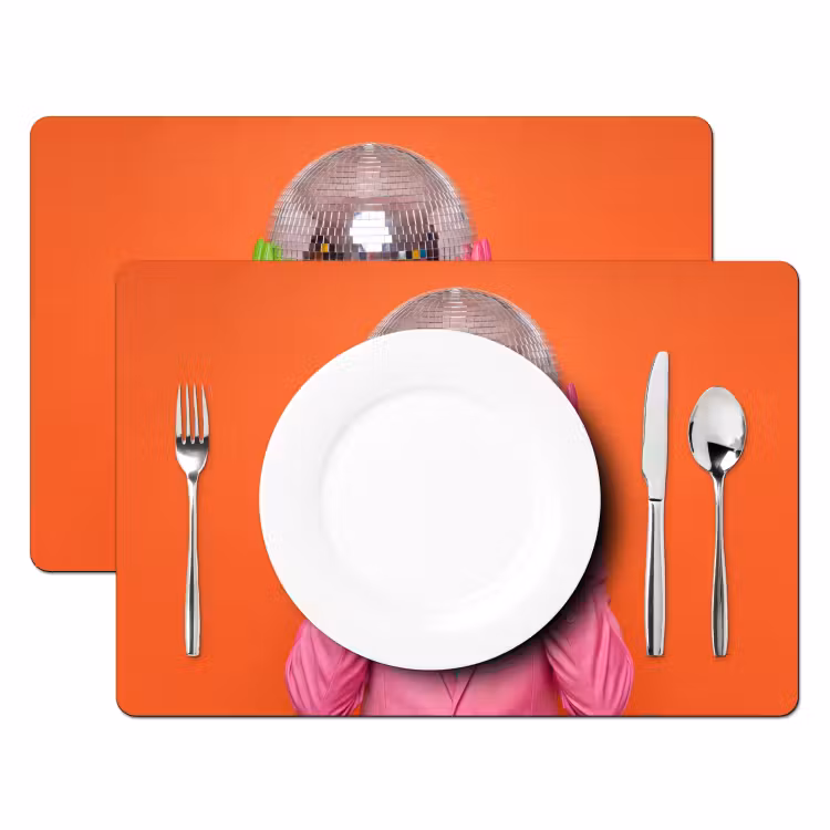 Placemat - 6 stuks - Kunst - Disco bal - Kleurrijk - Modern - Studio — 2
