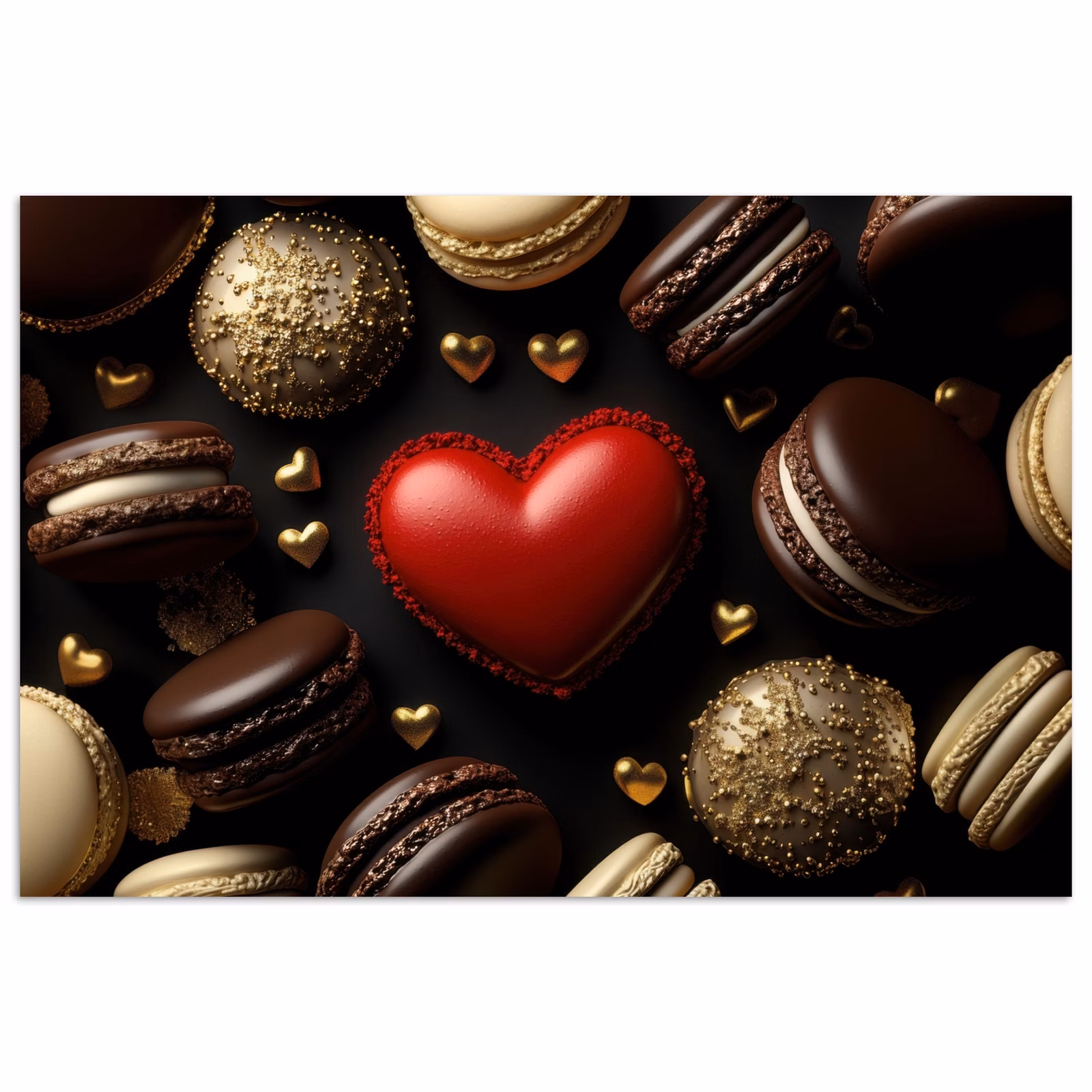 poster - Macarons - Rood - Hart — 1