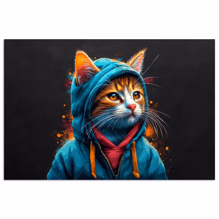 poster - Graffiti - Kat - Zwart - Jas — 1