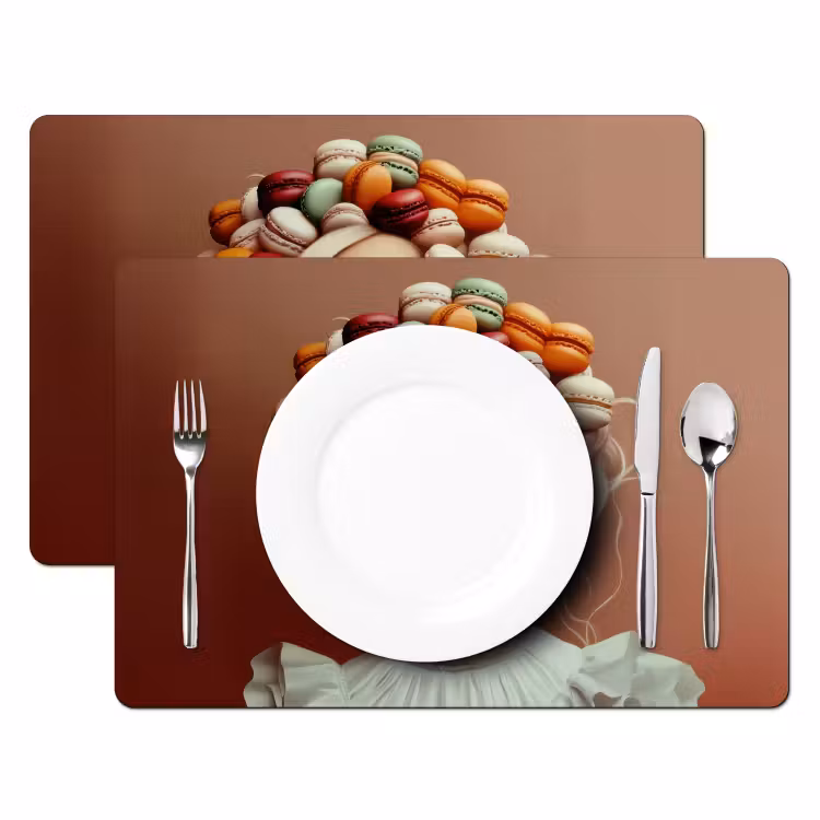 Placemat - 6 stuks - Vrouw - Macarons - Bril — 2