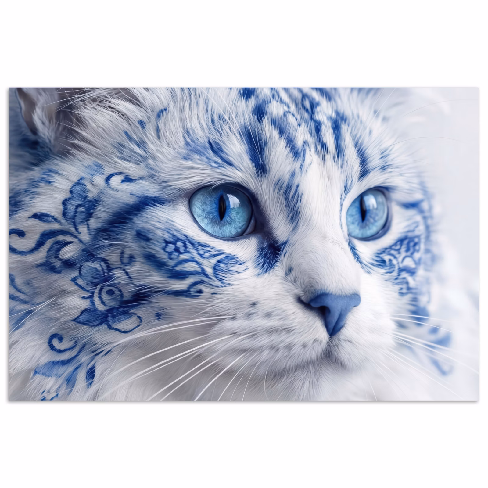 poster - Kat - Patroon - Blauw — 1